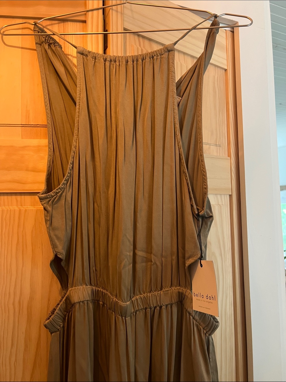 Bella Dahl Olive Maxi Dress with Gathered Waist